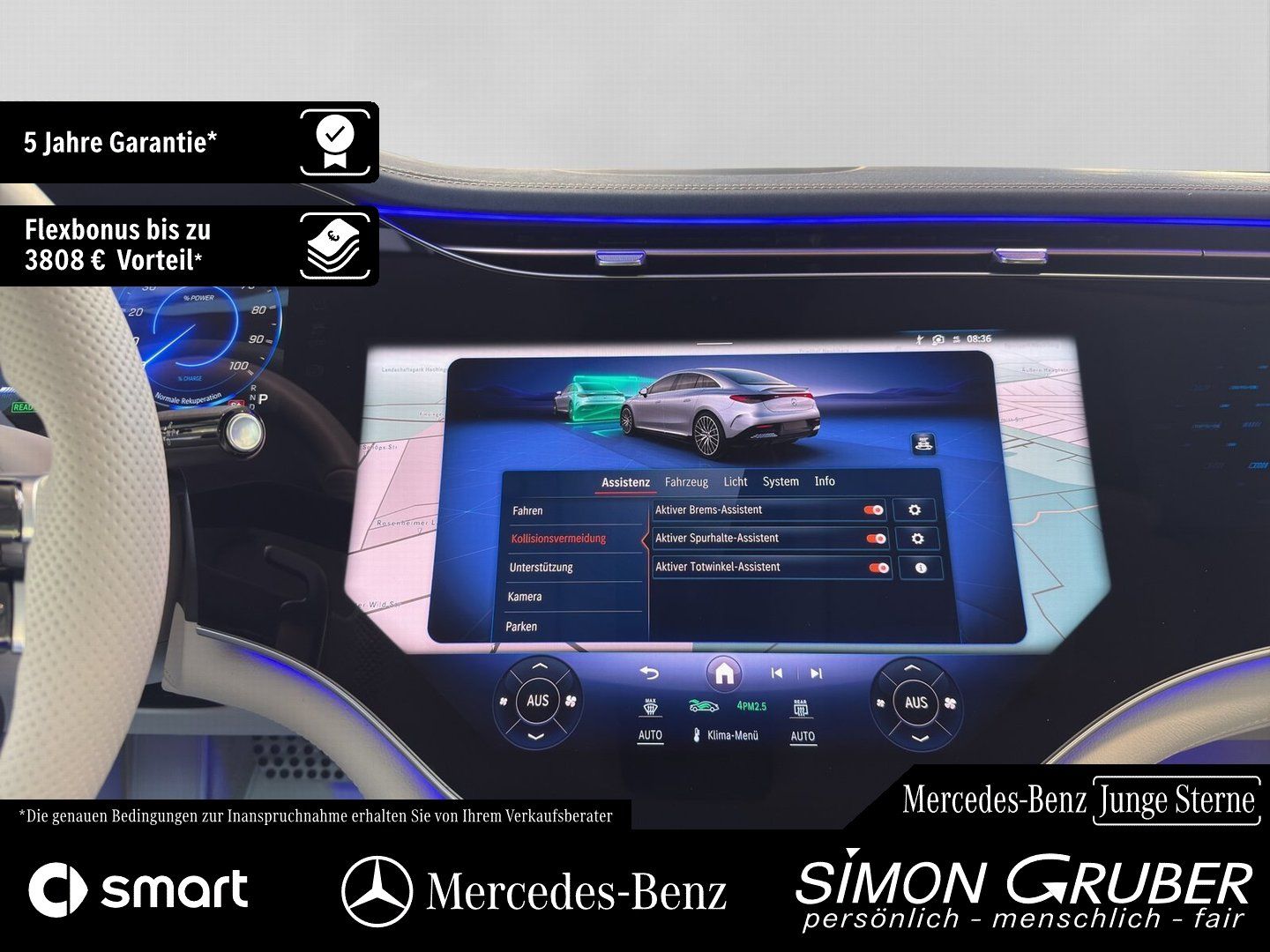 Fahrzeugabbildung Mercedes-Benz EQE 43 4M AMG Night Hyper Pano Carbon Nappa TV
