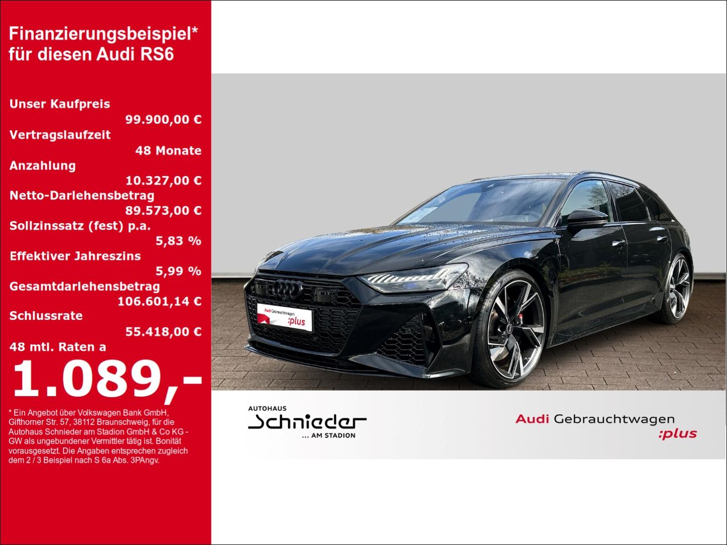 Audi RS6 MATRIX+B&O+PANO+280 km/h +HUD+AHK+360+KAMERA