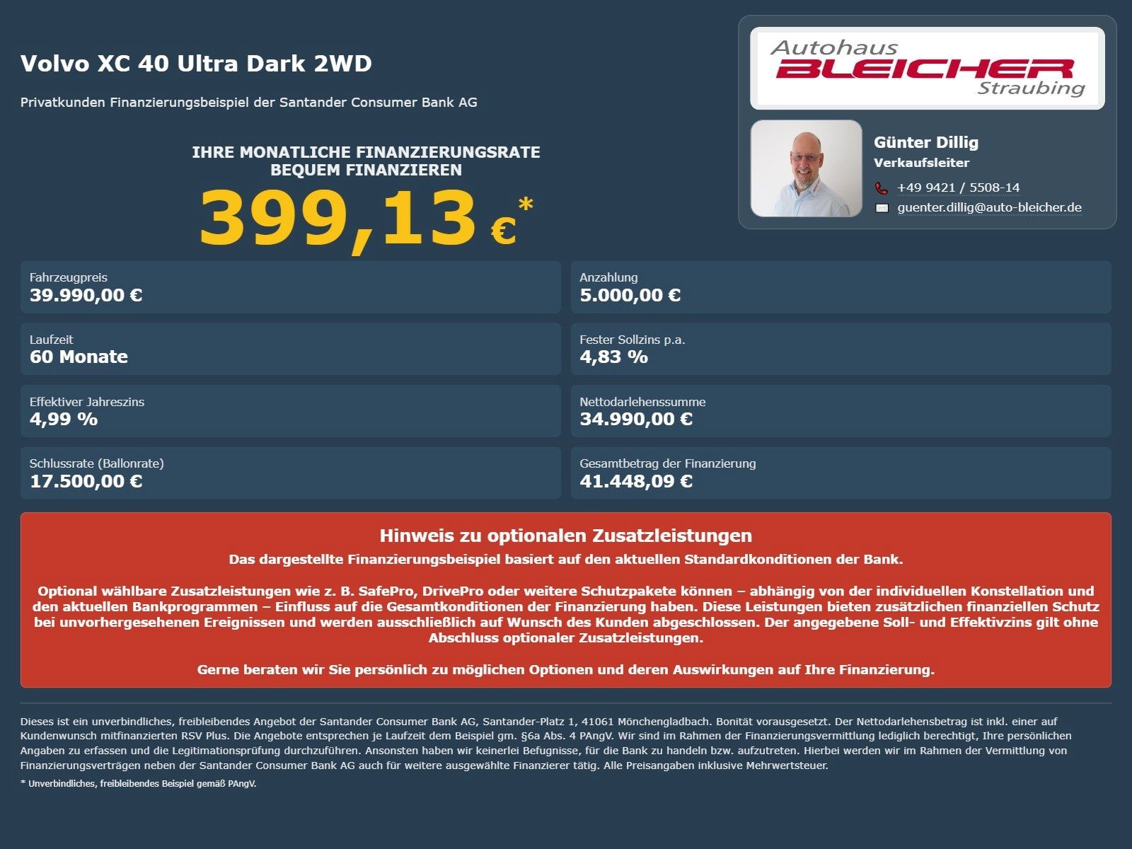 Fahrzeugabbildung Volvo XC 40 Ultra Dark 2WD