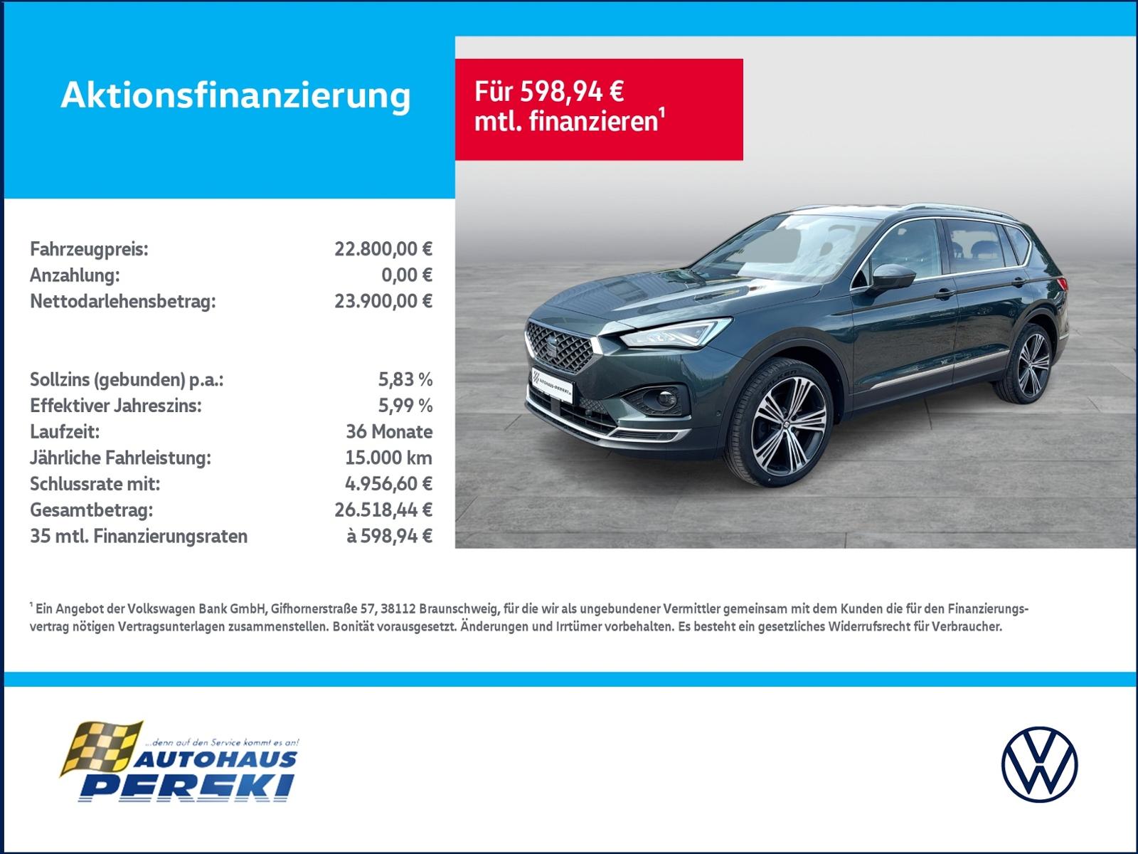 Seat Tarraco 2.0 TDI Xcellence 4Drive DSG  NAVI, KLI