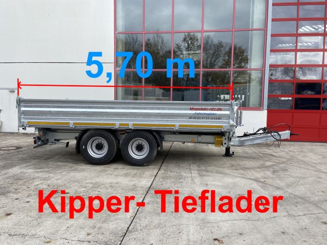 Möslein  14 t Kipper Tieflader 5,70 m lang, Breite Reife