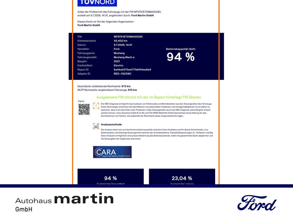 Fahrzeugabbildung Ford Mustang MACH-E Extended Range ACC LED PANO 360°