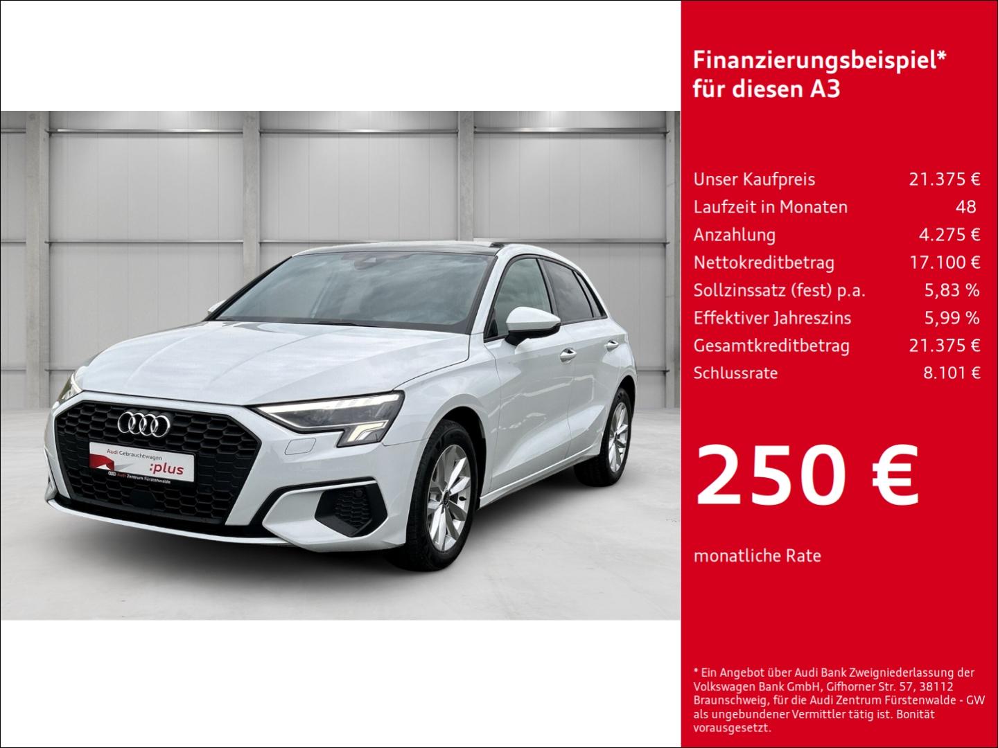 Audi A3 Sportback 30 TDI S tronic El. Panodach Navi D