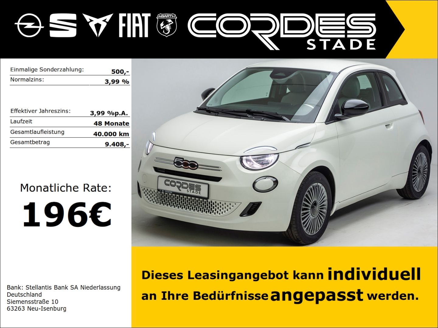 Fiat 500 1.0 Hybrid FireFly PDC Kamera AppleCarplay (