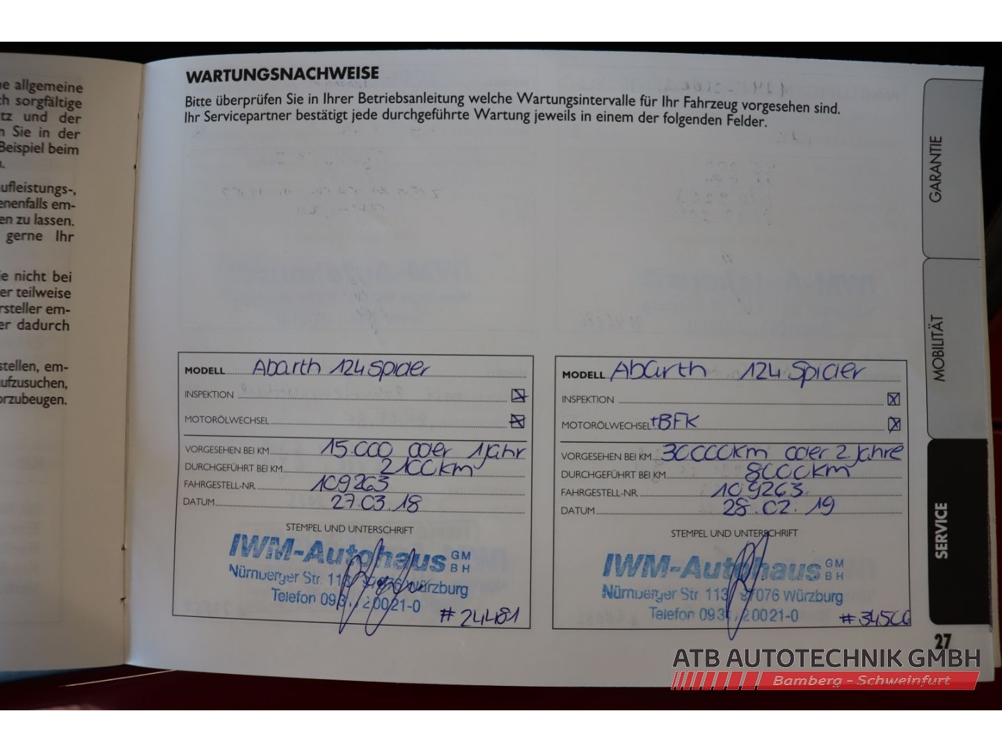 Fahrzeugabbildung Abarth 124 Spider 1.4 MultiAir Turbo Nr. 624 BOSE Faltd