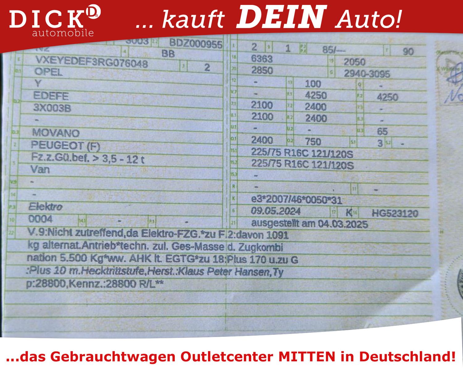 Fahrzeugabbildung Opel Movano Kasten H3 40 L4H3 110kWh NAVI/DAB/KLIMAA.