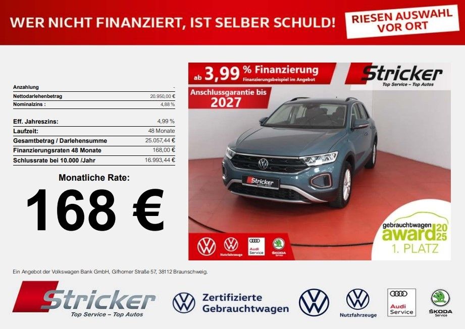 Volkswagen T-ROC Life 1.5TSI DSG 168,-ohne Anzahlung Navi S