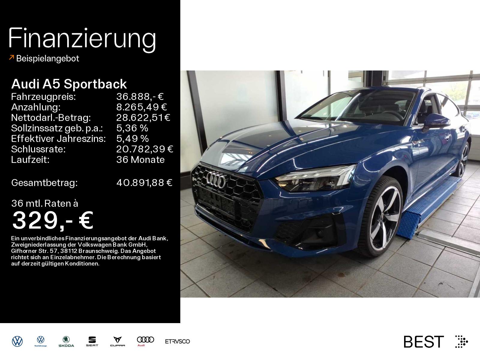 Audi A5 Sportback 35 TDI S line black, Matrix, AHK