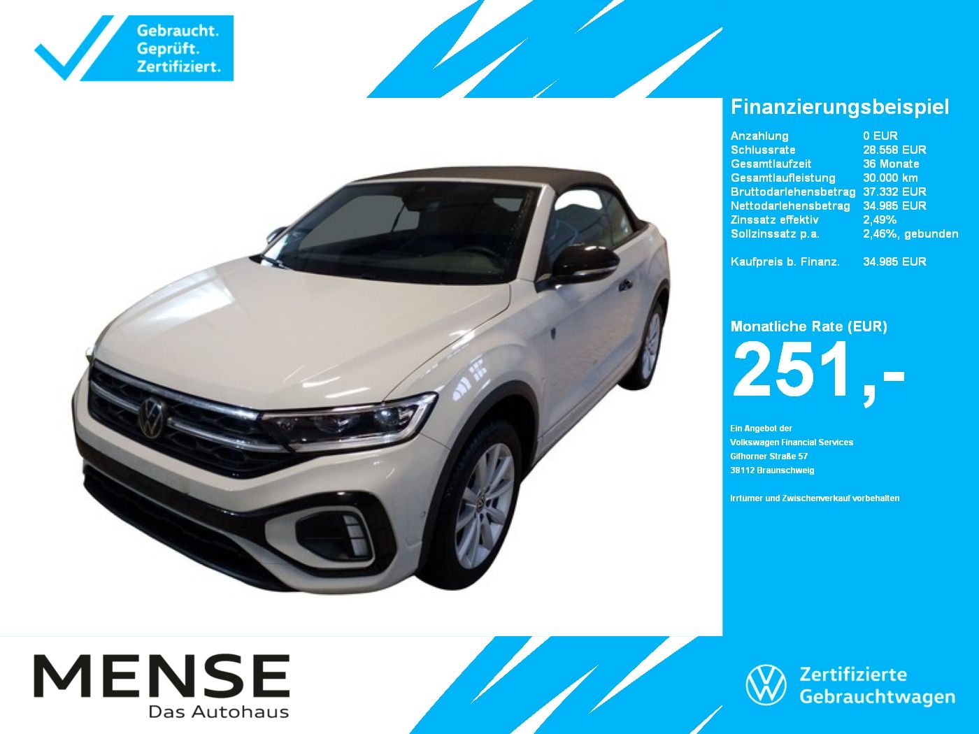 Volkswagen T-Roc Cabriolet 1.5 TSI DSG R-Line Karmann Editi