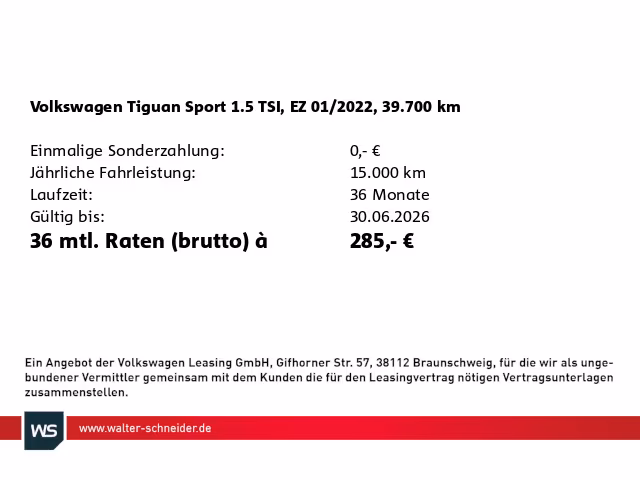 Volkswagen Tiguan 1.5 TSI Urban Sport Navi AHK Pano