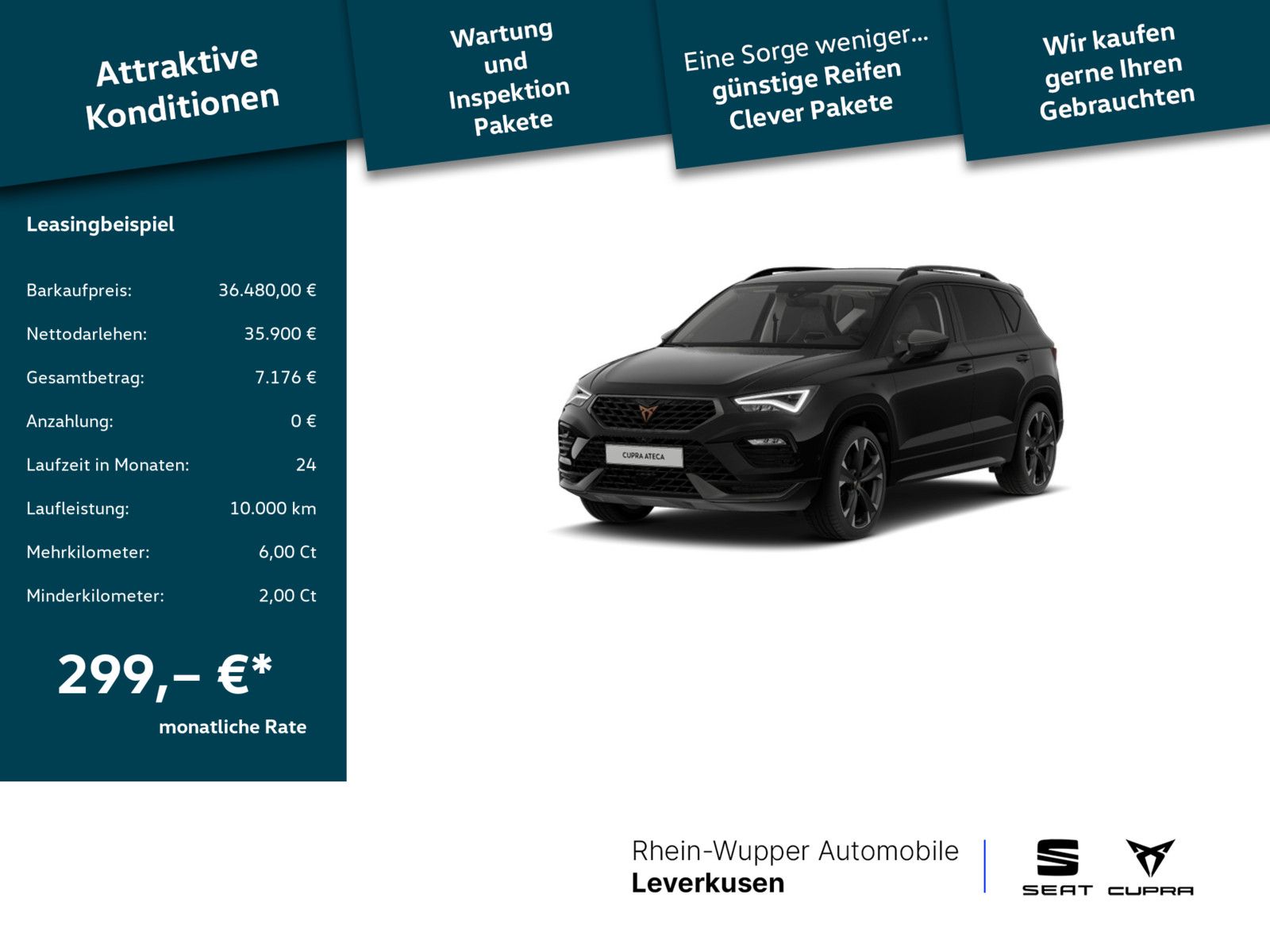 Cupra Ateca TSI CARPLAY AHK LED ACC NAVI KAM SHZ PDC