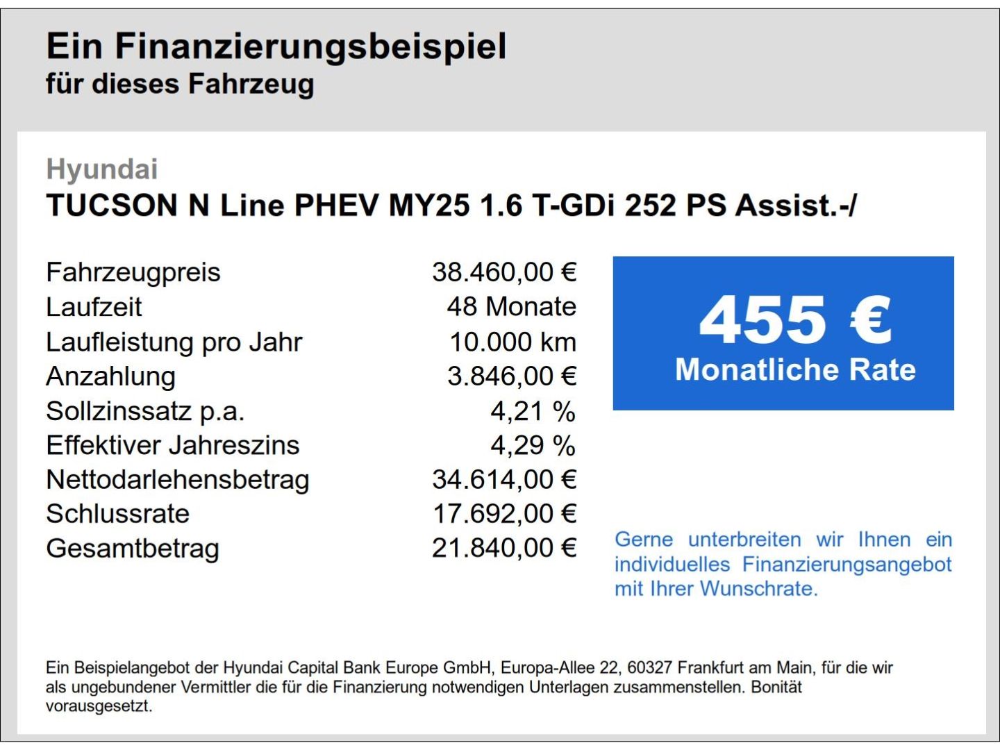 Fahrzeugabbildung Hyundai Tucson N Line PHEV 1.6 T-GDi 252 PS Assist.-/ Si
