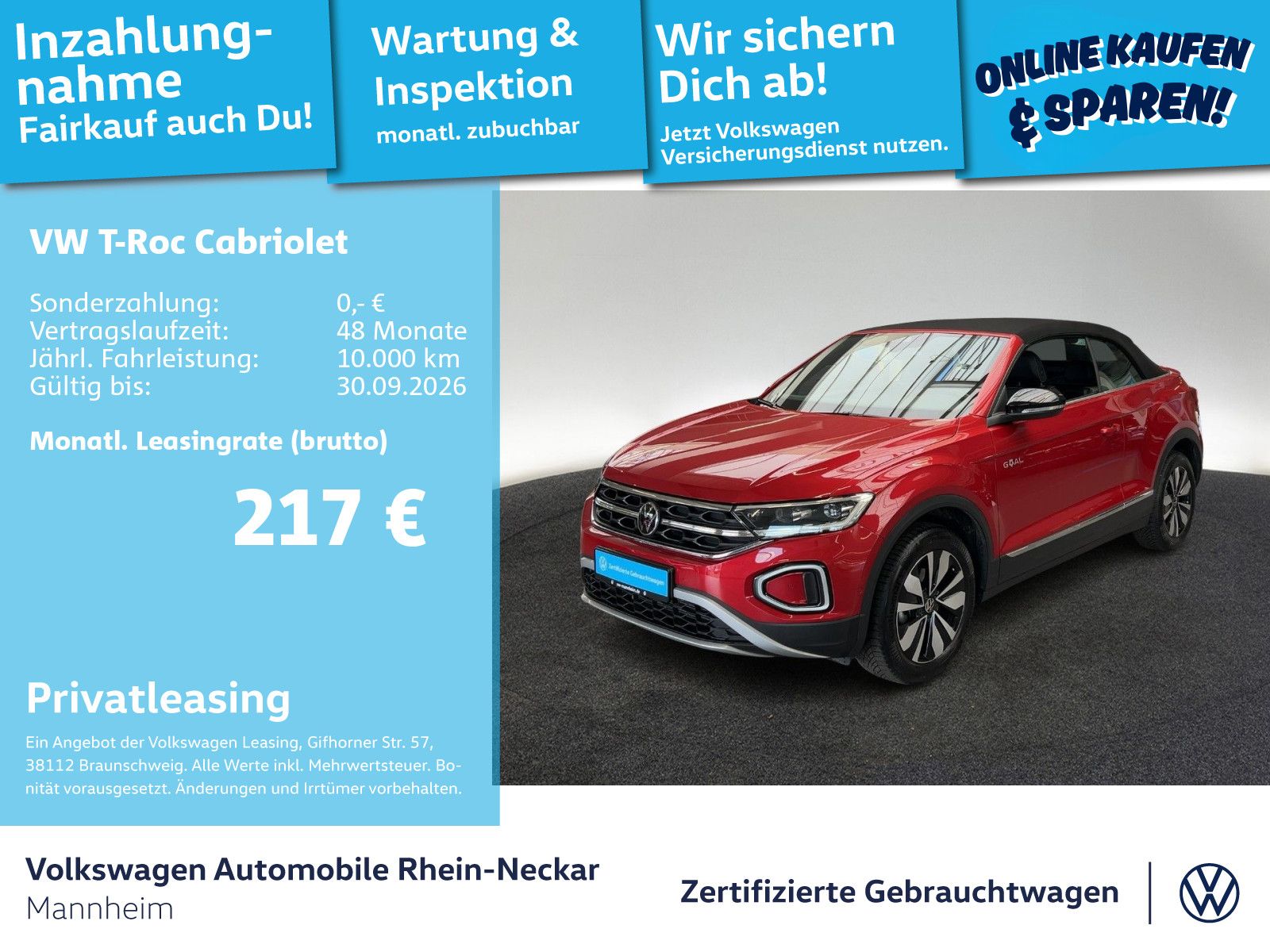 Volkswagen T-Roc Cabrio 1.0 TSI GOAL Navi Kamera LED uvm