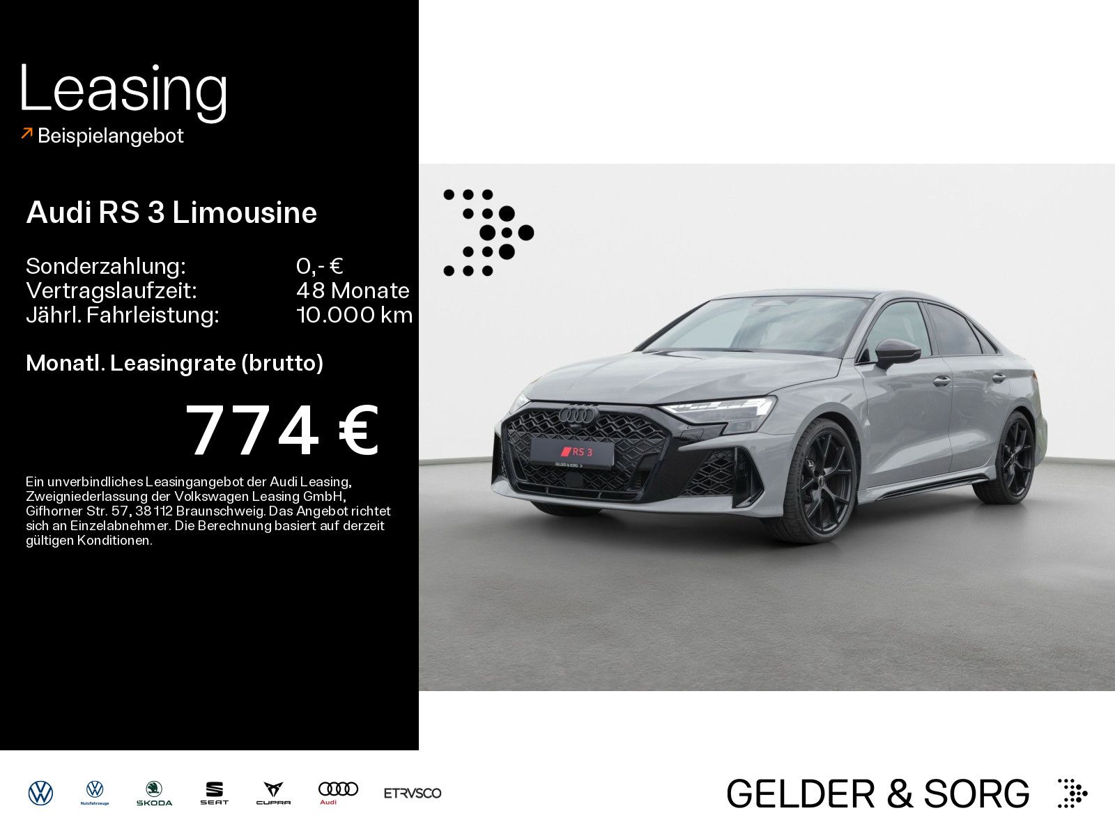 Audi RS 3 Limousine*RS-Abgas*Pano*280km/h*Schalensitz