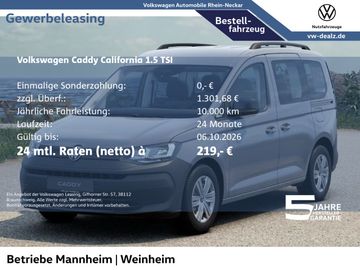 Volkswagen Leasingangebot: Volkswagen Caddy California 1.5 TSI DSG Klima PDC ACC DAB