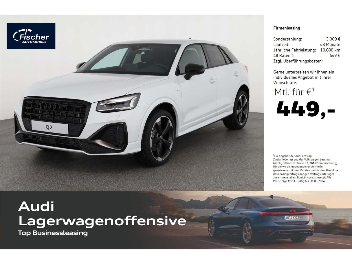 Audi Q2 35 TFSI S line LP: 51.322,- /Optikpaket schwa