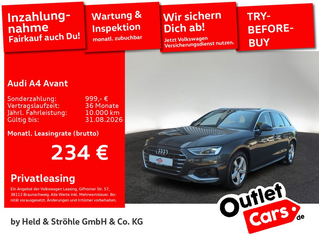 Abbildung Leasingangebot Audi A4 Avant advanced 40 TDI LED NAVI SPORTSITZE SHZ
