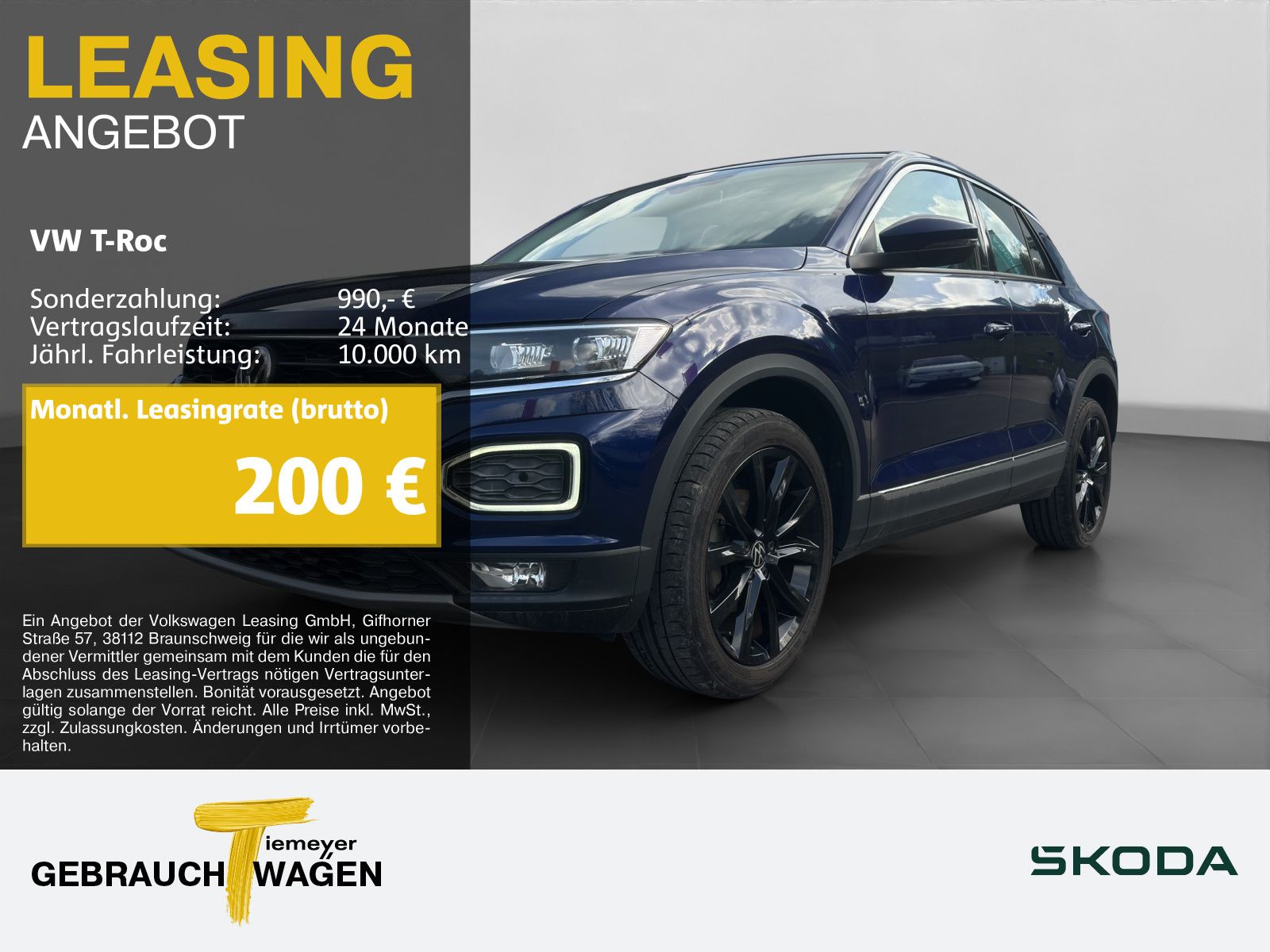 VW T-Roc 1.0 TSI STYLE LM18 LED ASSIST+ VIRTUAL