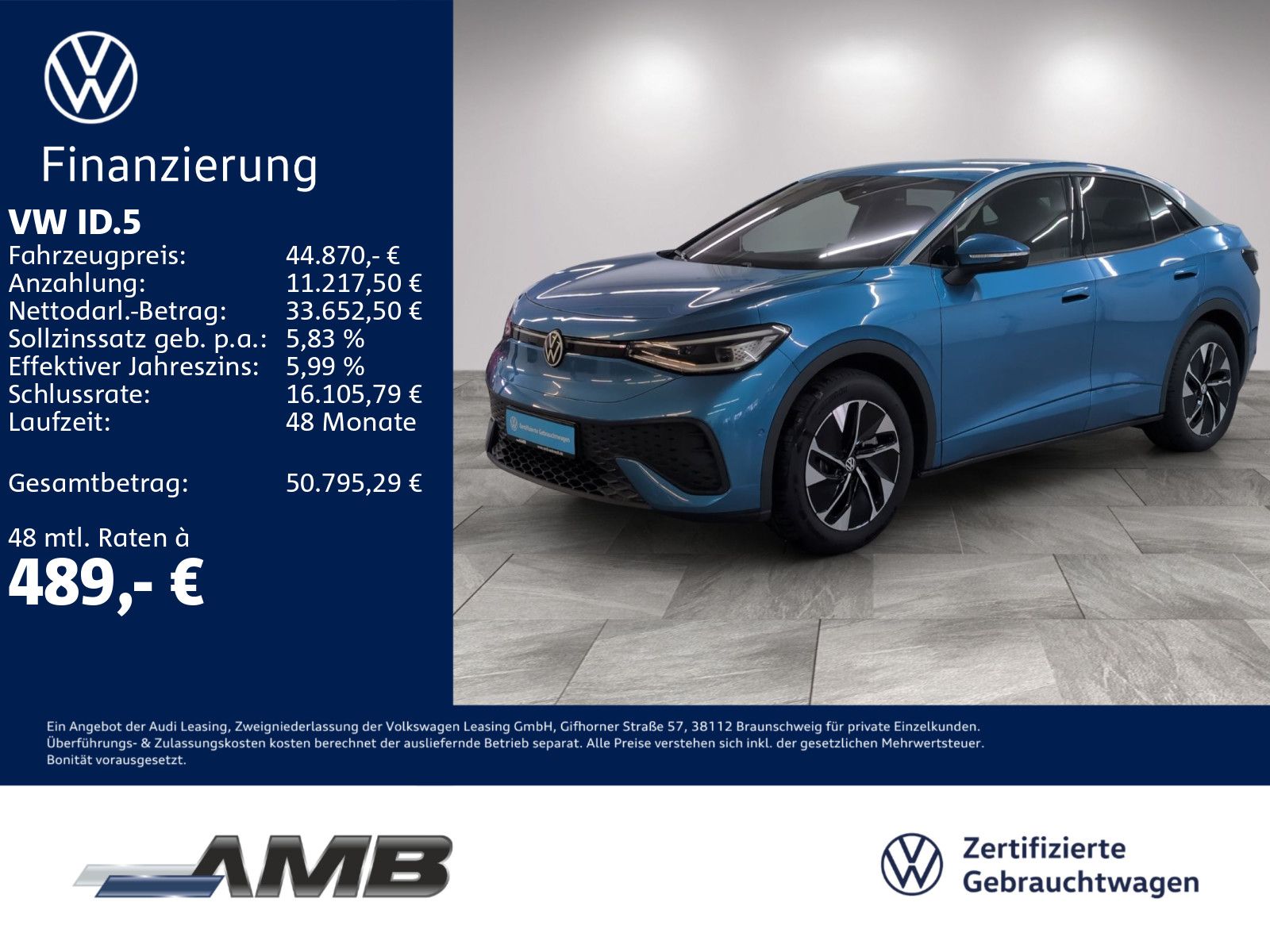 Volkswagen ID.5 Pro 82kWh AHK Matrix HuD Wärmepumpe 01.31Ga foto 1