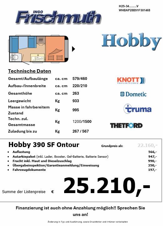 Hobby 390 SF Ontour Vorb.Mover + Autarkie