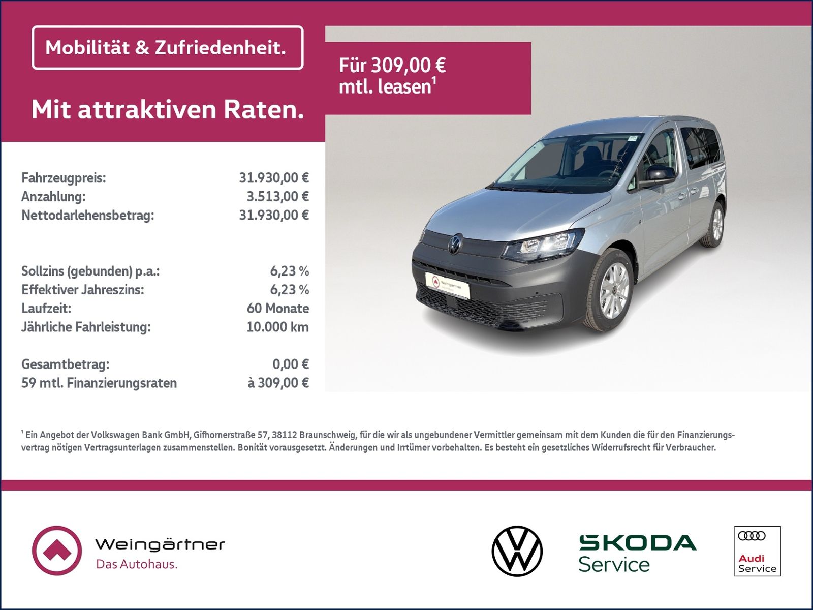 Caddy 2.0 TDI, Climatronic, AHK, Navi, Alu 16",