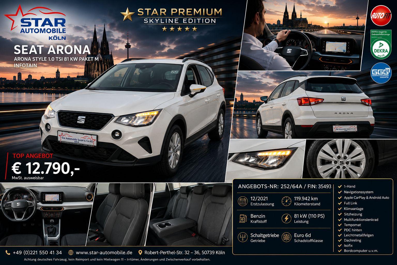 SEAT Arona Style 1.0 TSI 81 KW Paket M Infotain Winte, миниатюра 2