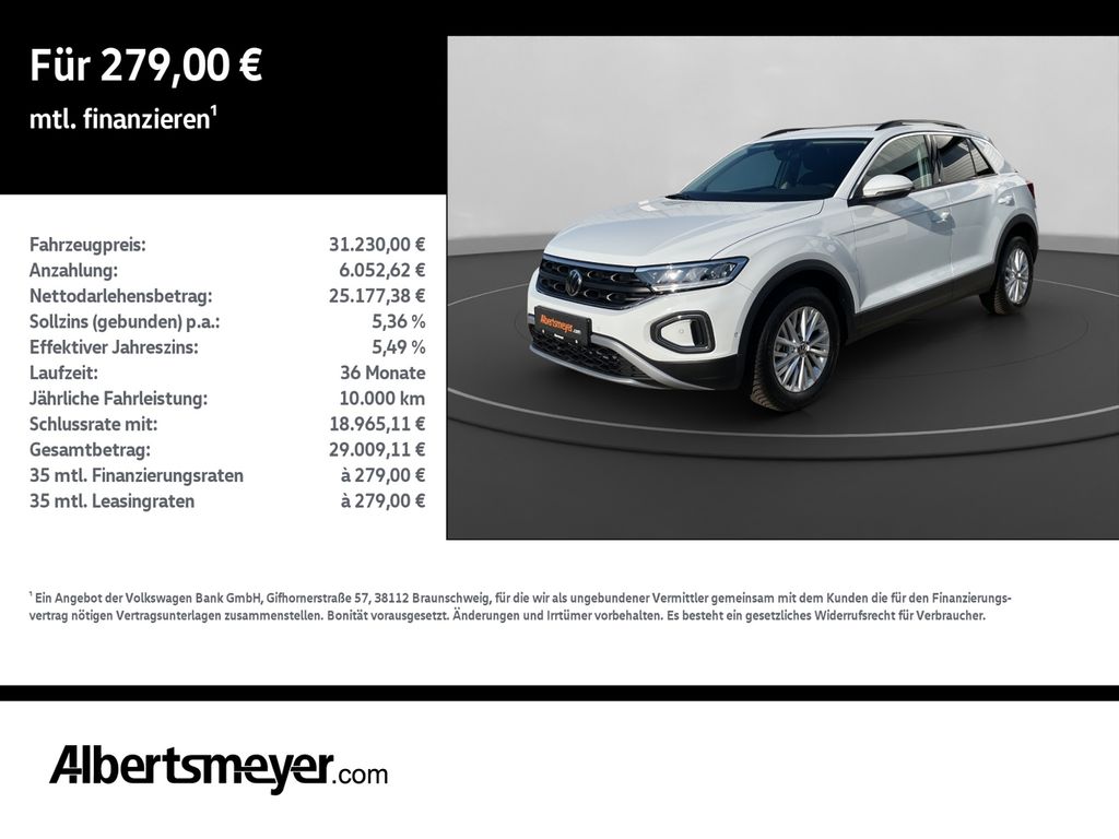 T-Roc 1.0 TSI Life +LED+LANE-ASSIST+PARK-ASSIST+