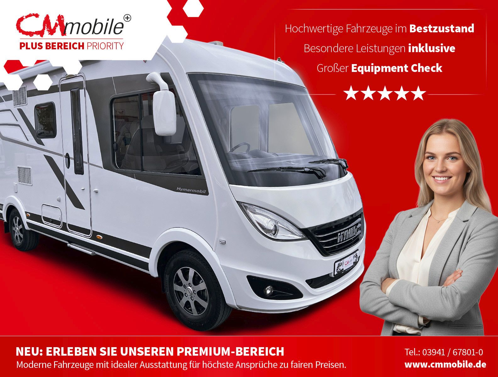 HYMER / ERIBA / HYMERCAR
 B 588 DL - Automatik - Hub&Einzelbetten -
