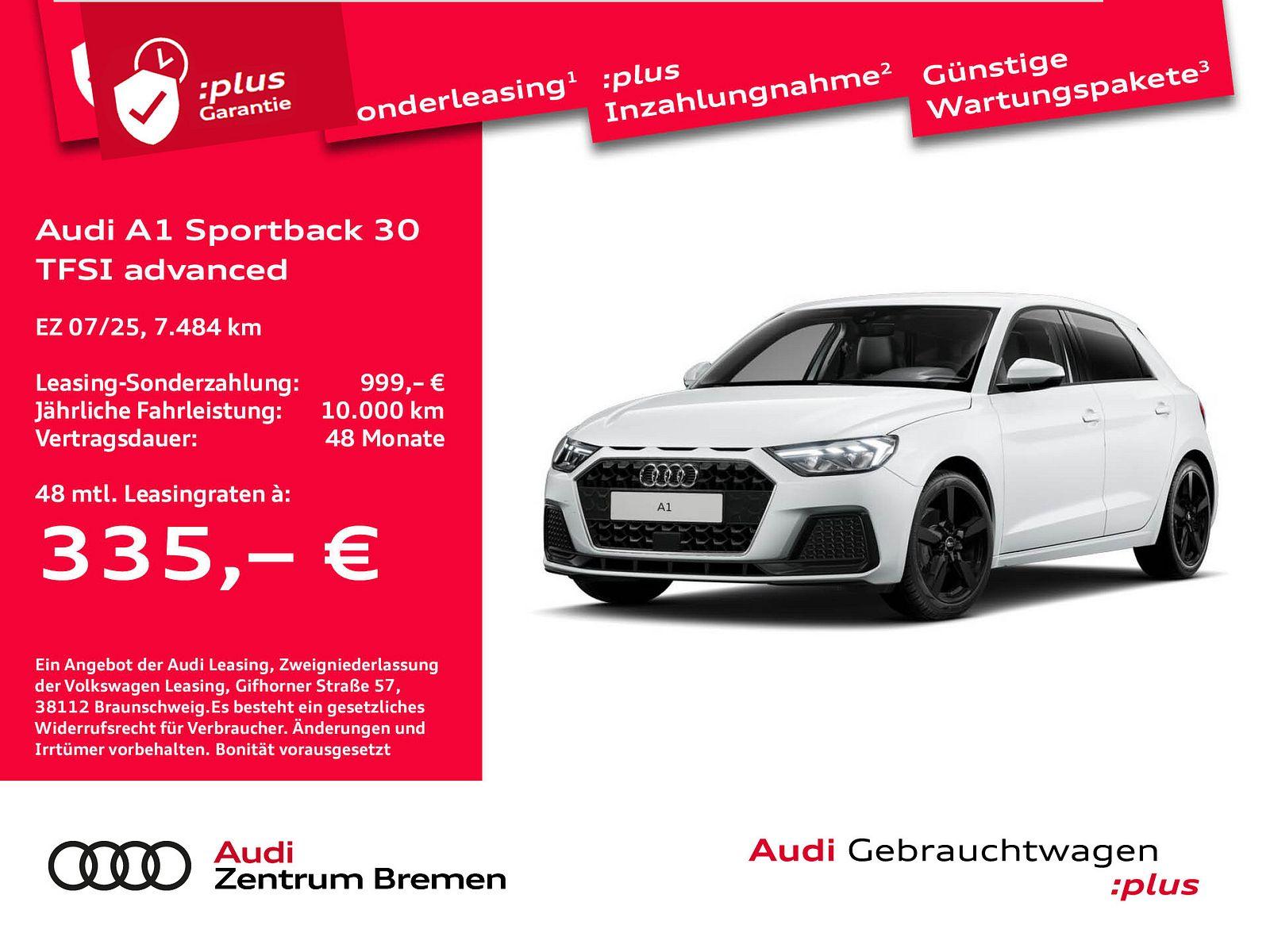 Audi A1 SPORTBACK 30 TFSI ADVANCED SONOS SHZ PDC LED