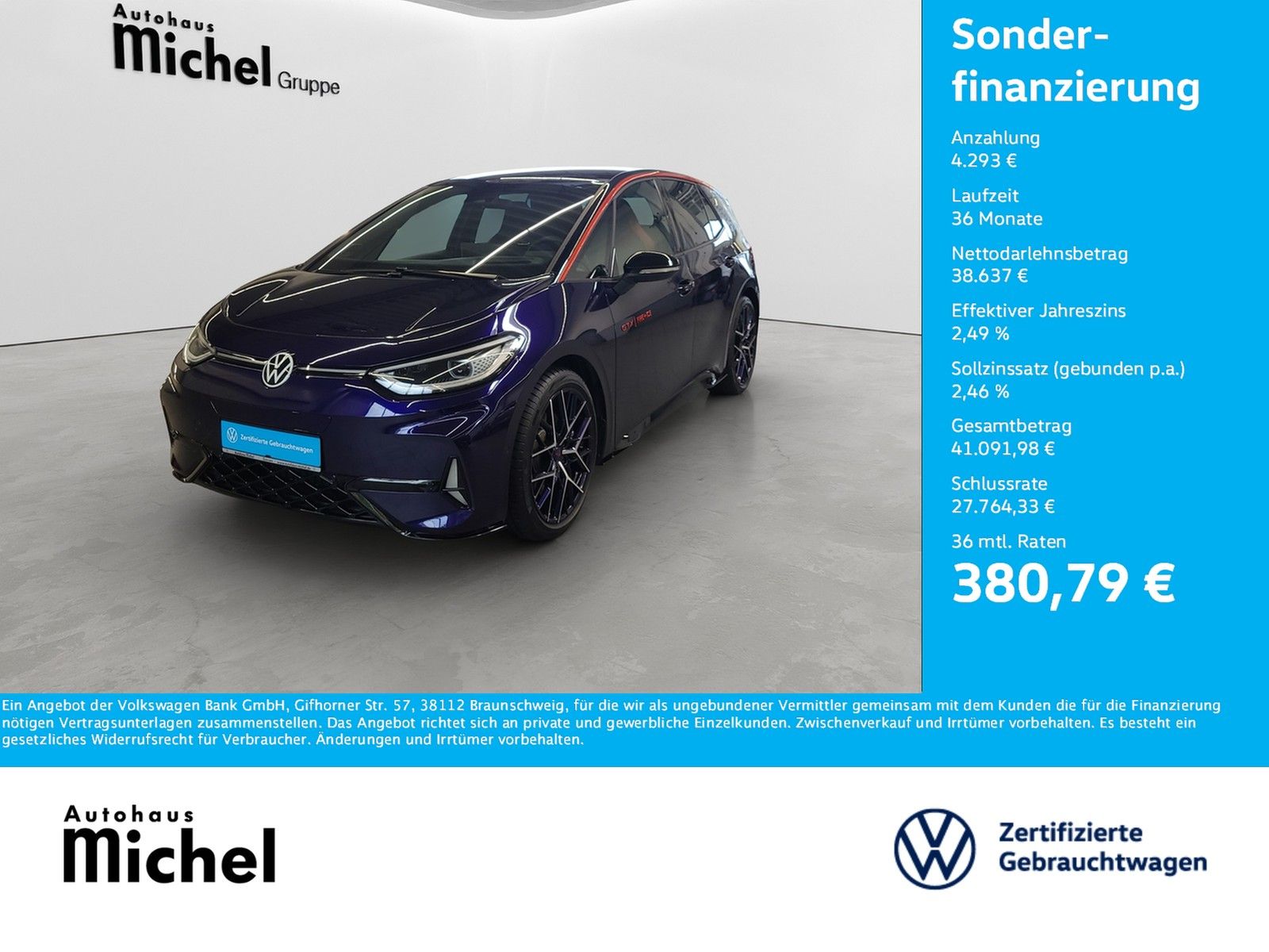 Volkswagen ID.3 GTX Fire Ice IQ-Light Wärmepumpe ACC Kamera foto 2